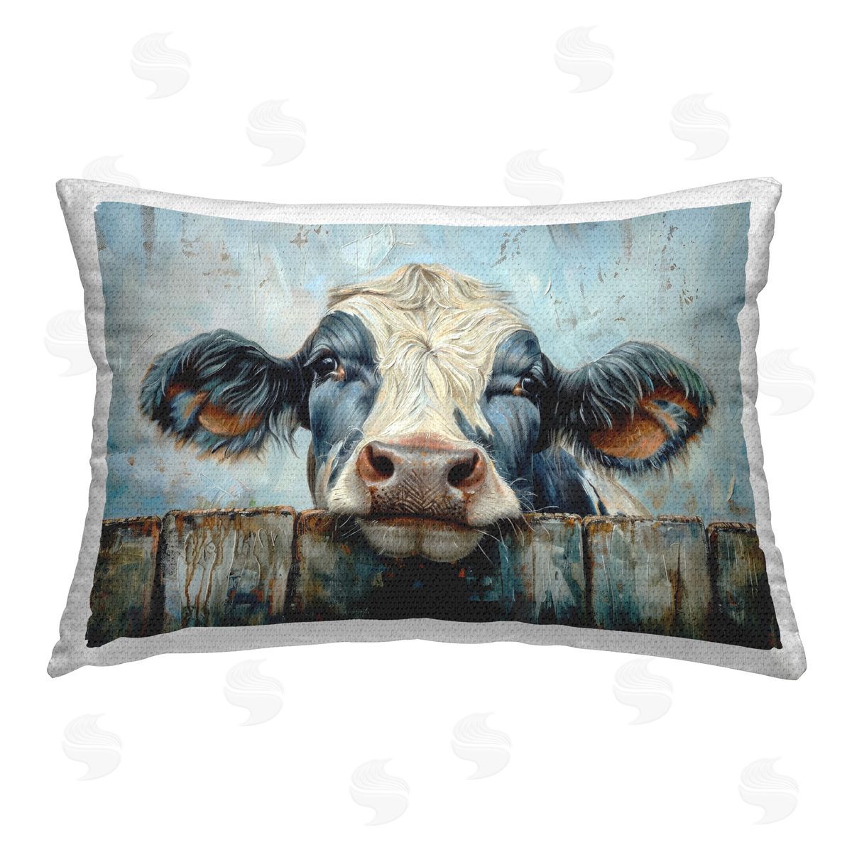 Petal Prints Design Howdy Neighbor Cow Outdoor Quick-Dry Polyester Printed Throw Pillow