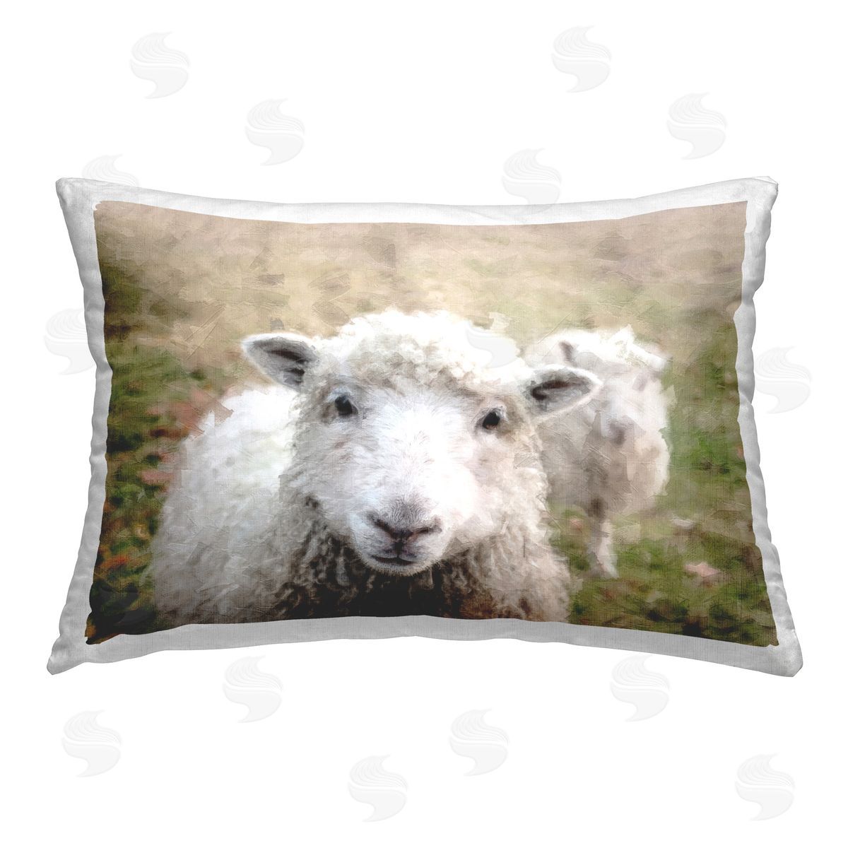 SunDance Group LLC Close Up Sheep Gaze Printed Plush Polyester Throw Pillow