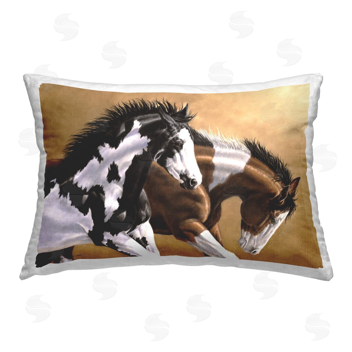 Victoria Schultz Wild & Free Mares Printed Plush Polyester Throw Pillow