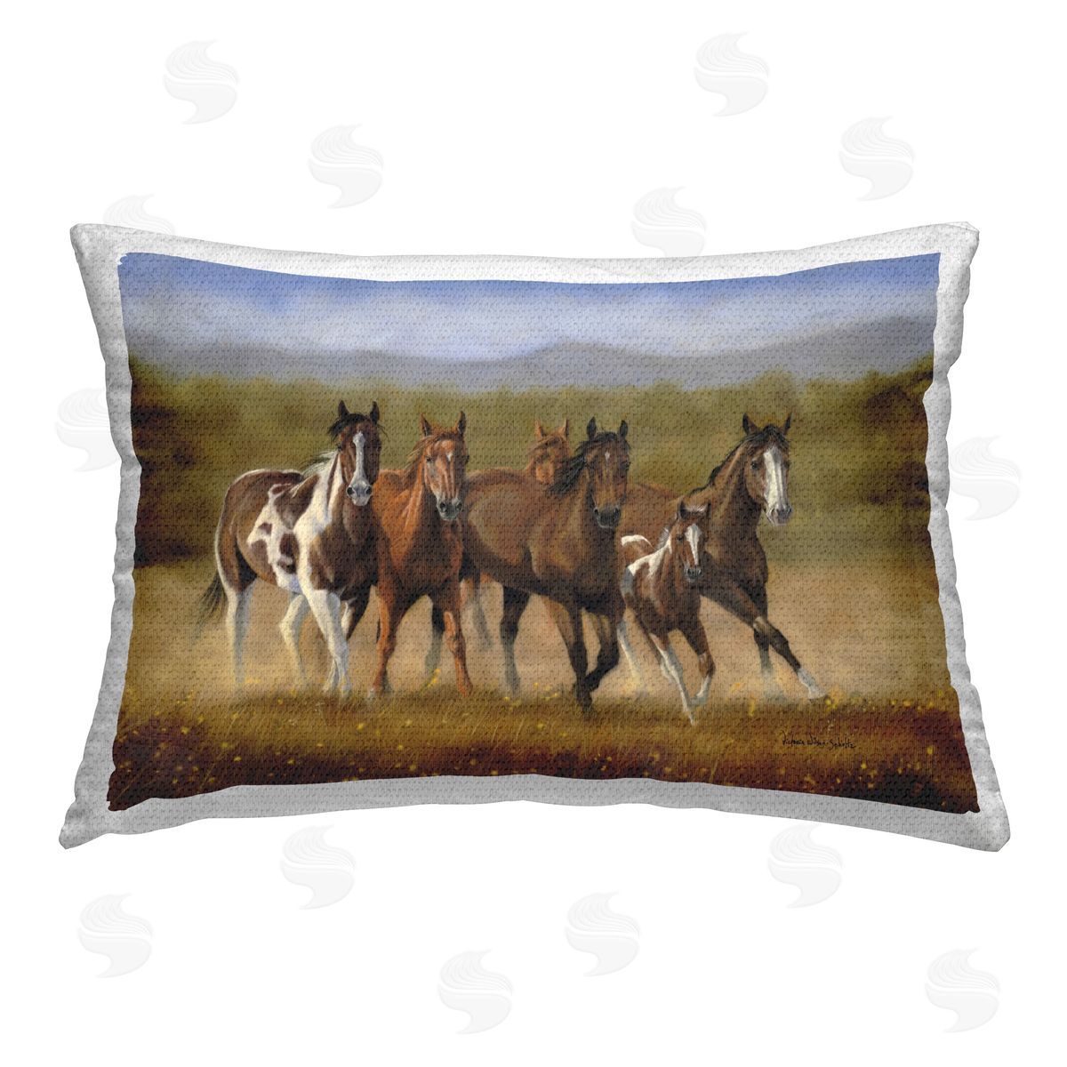Victoria Schultz Foal's First Run Outdoor Quick-Dry Polyester Printed Throw Pillow