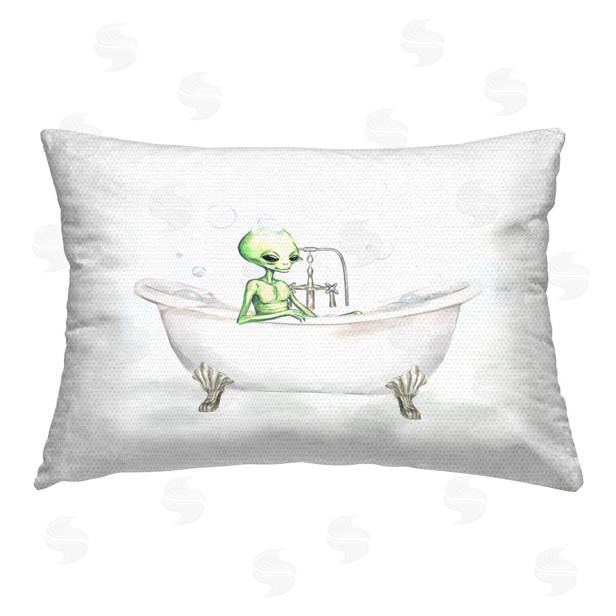 Ziwei Li Alien Bubble Bath Outdoor Quick-Dry Polyester Printed Throw Pillow