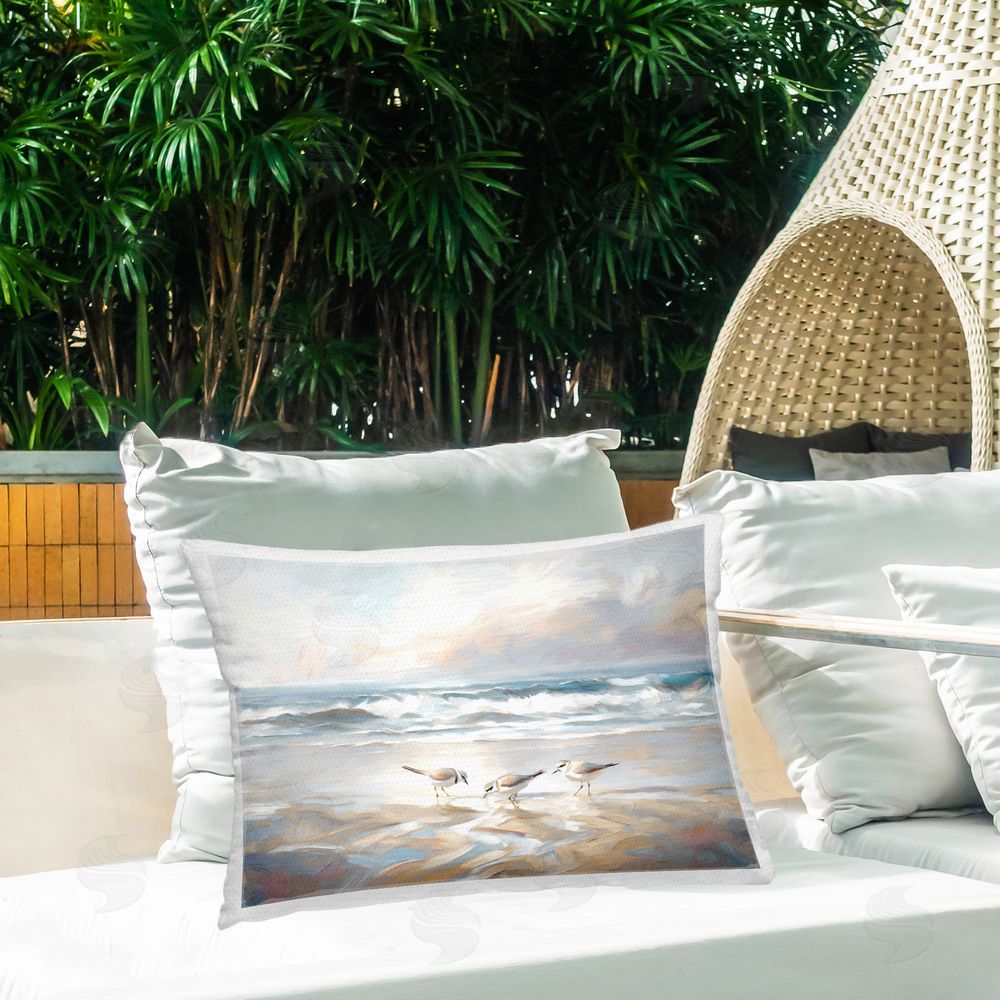 Ramona Murdock Blue Haven Bay Outdoor Quick-Dry Polyester Printed Throw Pillow in Back Yard