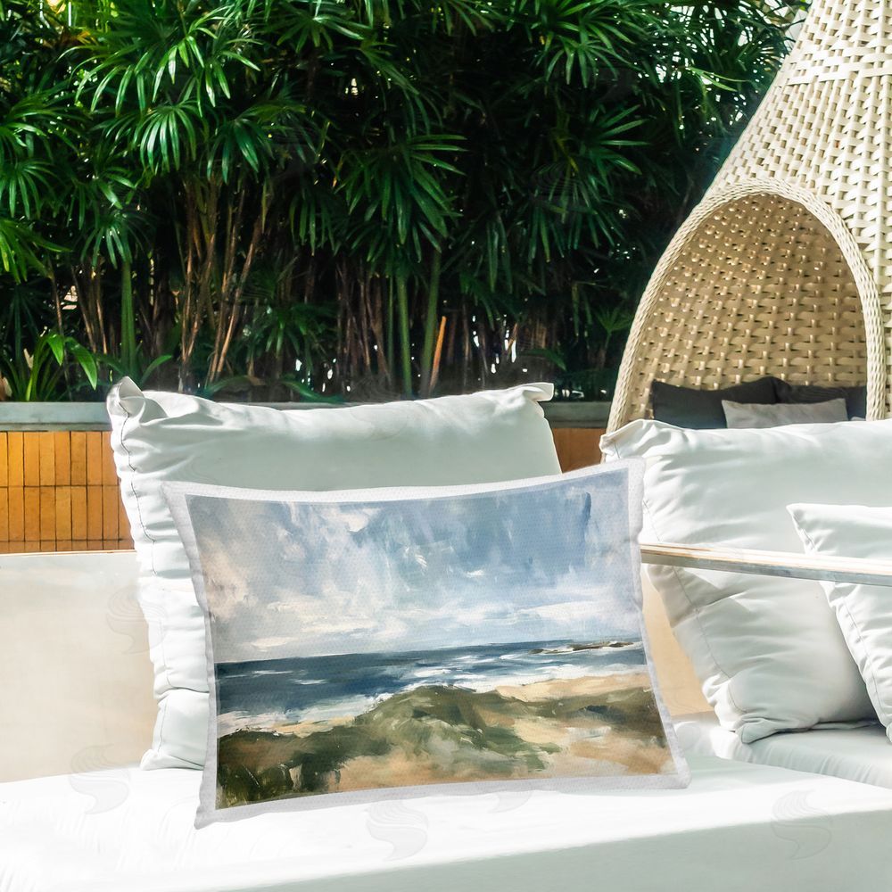 Ramona Murdock Coastal Wilderness Scenery Outdoor Quick-Dry Polyester Printed Throw Pillow in Back Yard
