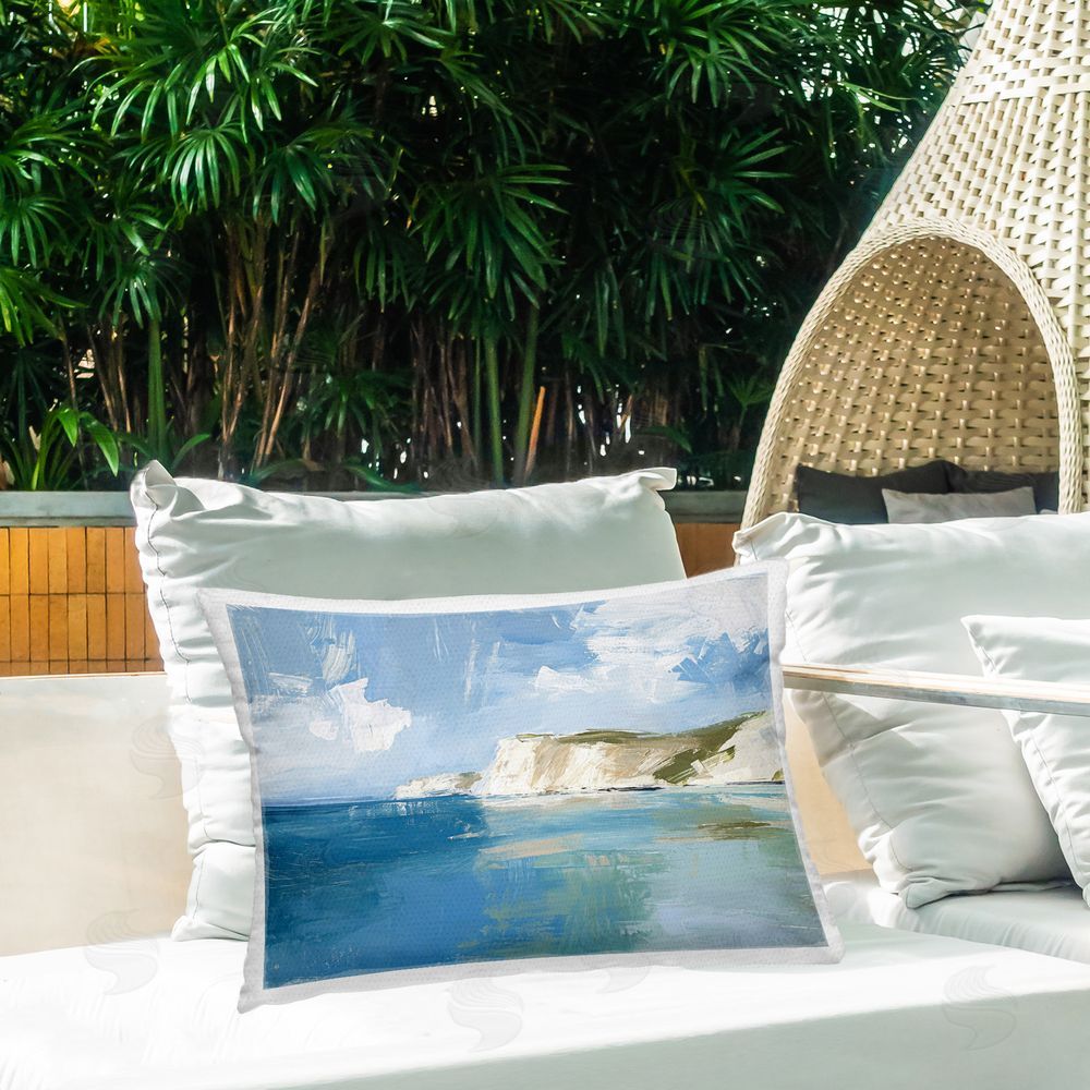 Ramona Murdock Coastal Wilderness Shore Outdoor Quick-Dry Polyester Printed Throw Pillow in Back Yard
