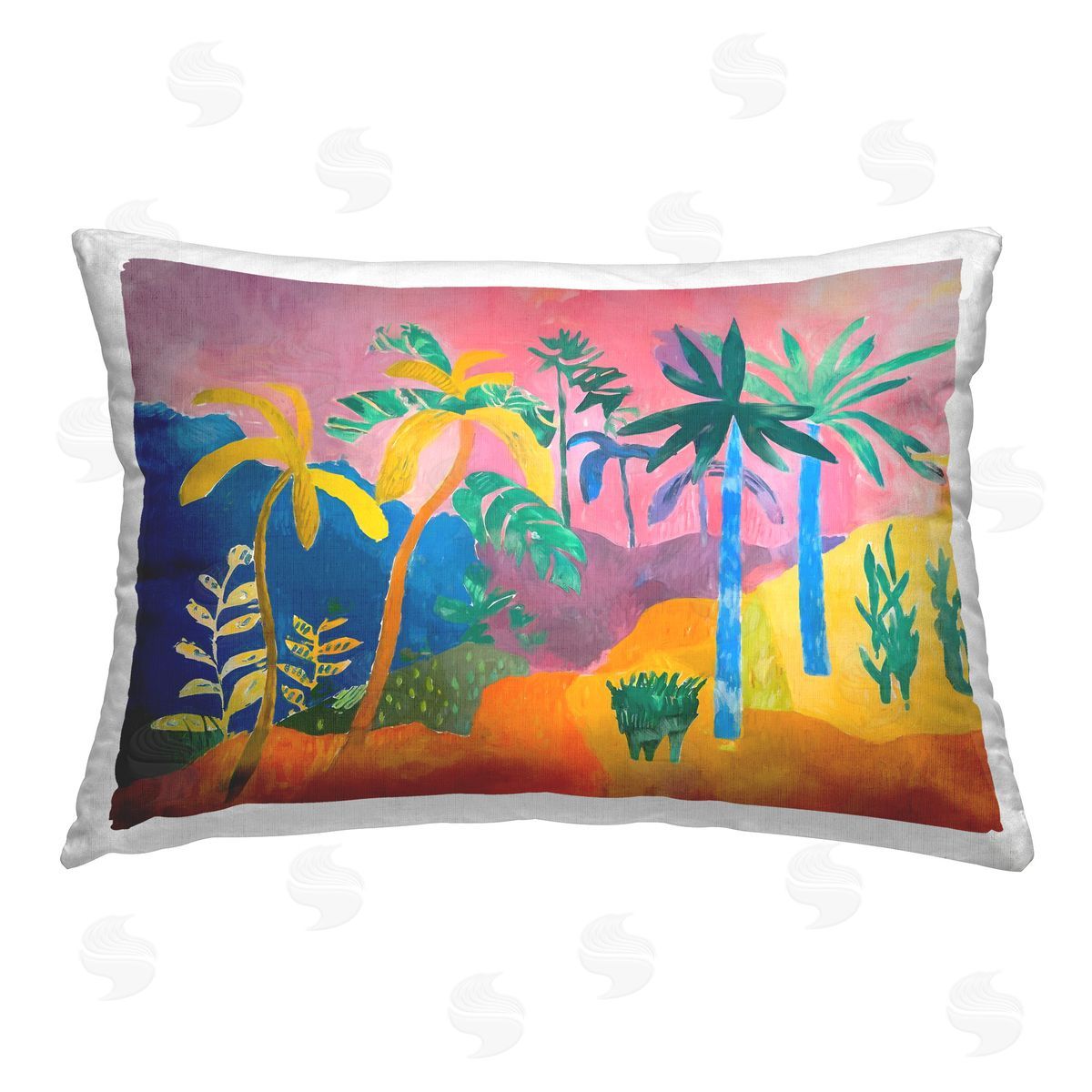 Ramona Murdock Vivid Tropical Palms Printed Plush Polyester Throw Pillow