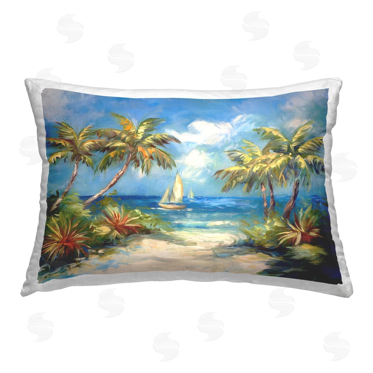 Ramona Murdock Tropical Paradise Harbor Printed Plush Polyester Throw Pillow