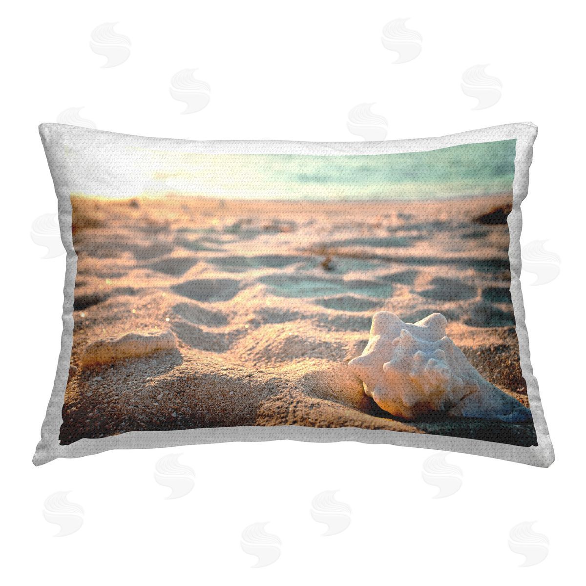 Susan Bryant Conch Shell in Sand Outdoor Quick-Dry Polyester Printed Throw Pillow