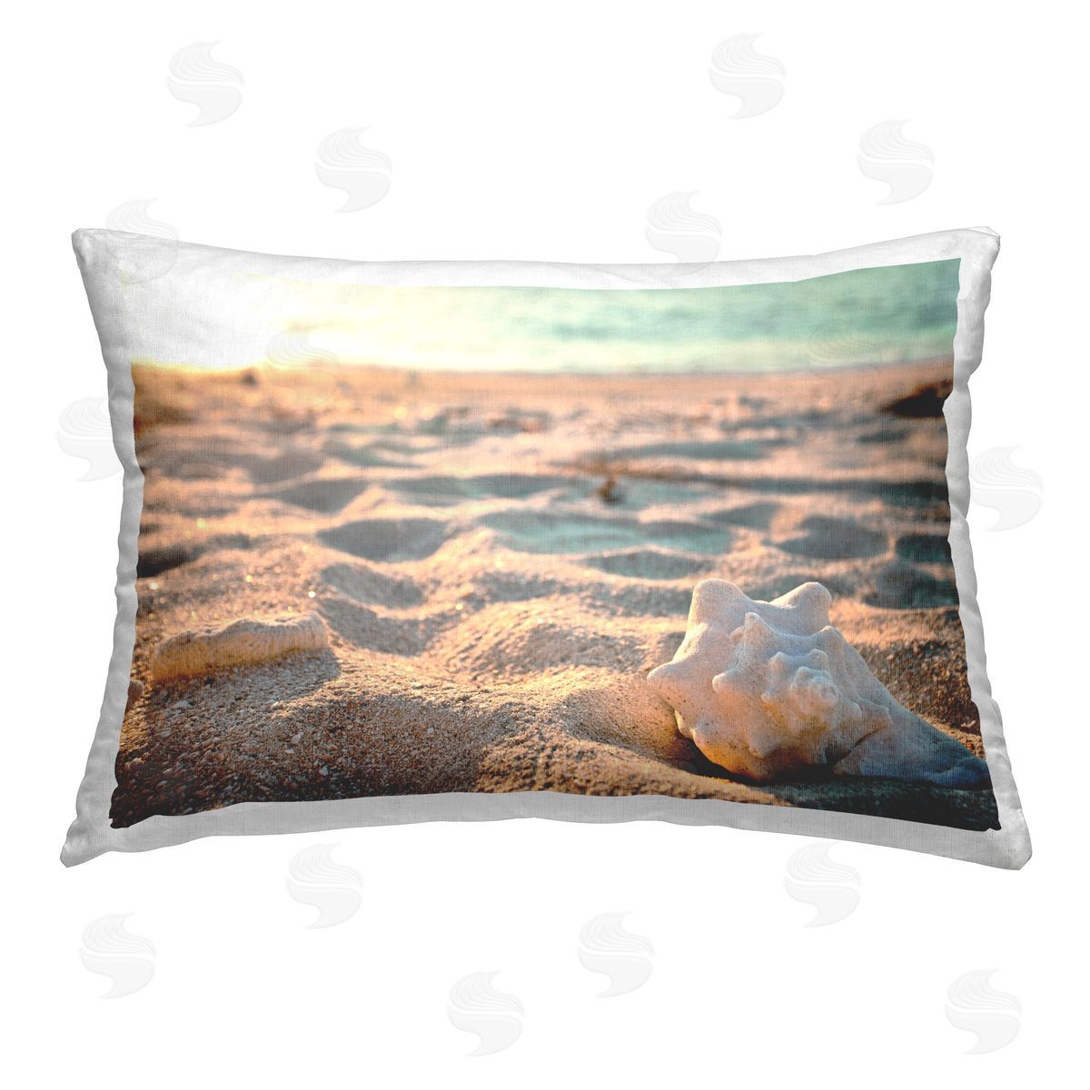 Susan Bryant Conch Shell in Sand Printed Plush Polyester Throw Pillow