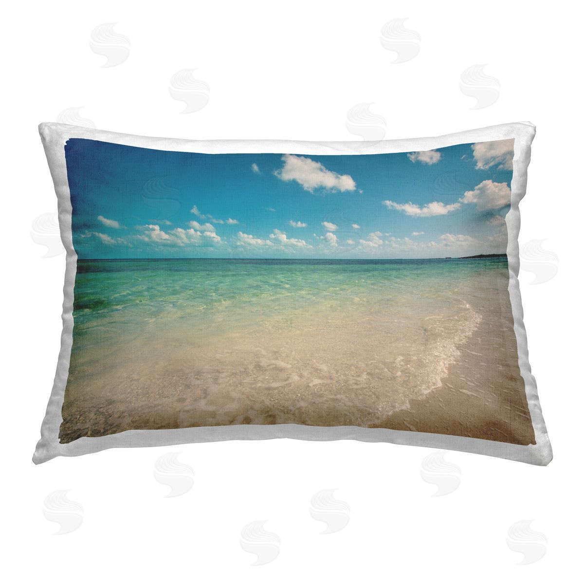 Susan Bryant Tranquil Coast Shore Printed Plush Polyester Throw Pillow