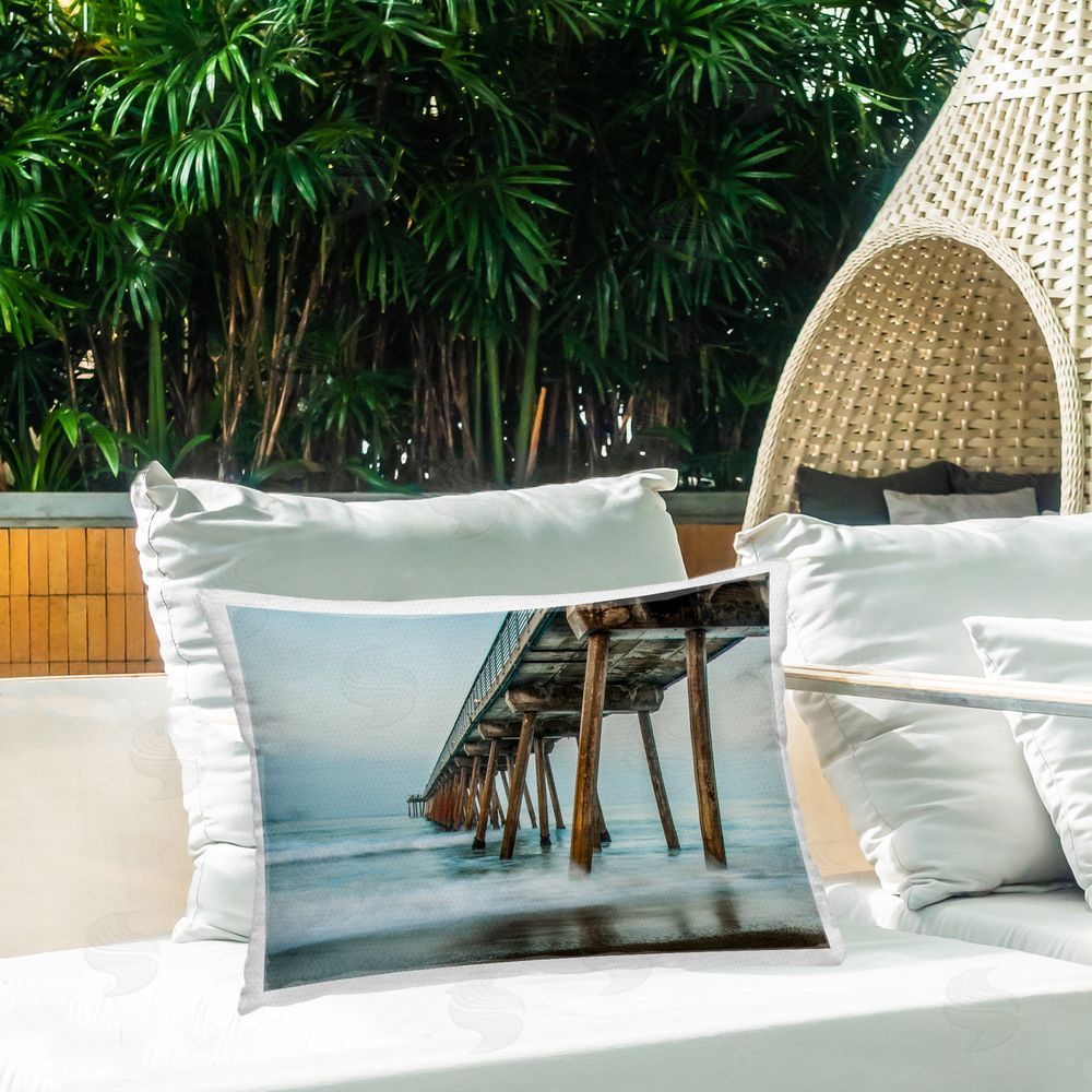 Bill Carson Photography Summer Dock Splashes Outdoor Quick-Dry Polyester Printed Throw Pillow in Back Yard