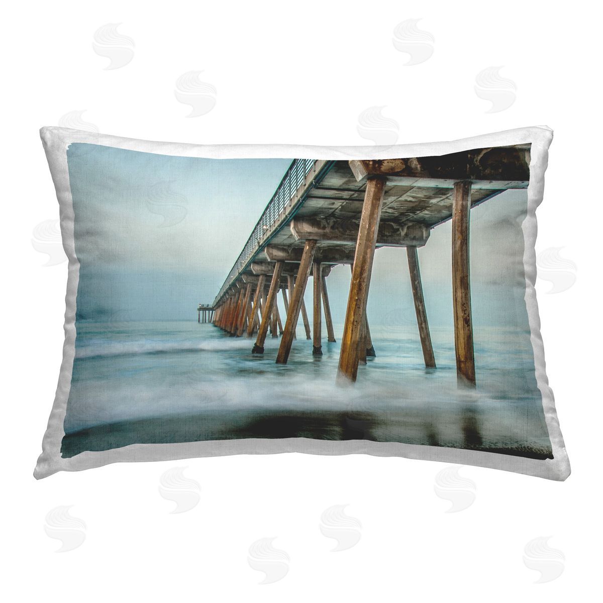 Bill Carson Photography Summer Dock Splashes Printed Plush Polyester Throw Pillow