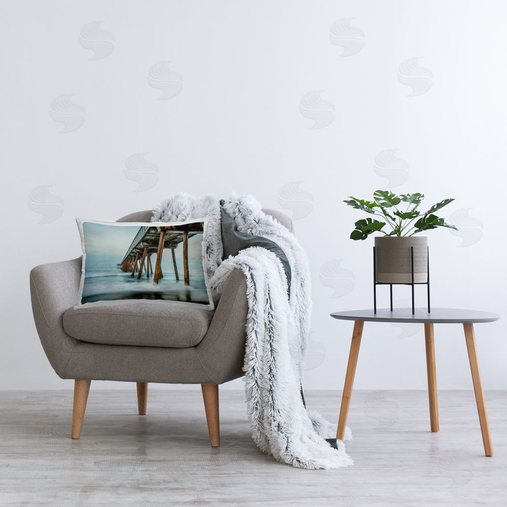 Bill Carson Photography Summer Dock Splashes Printed Plush Polyester Throw Pillow On Chair