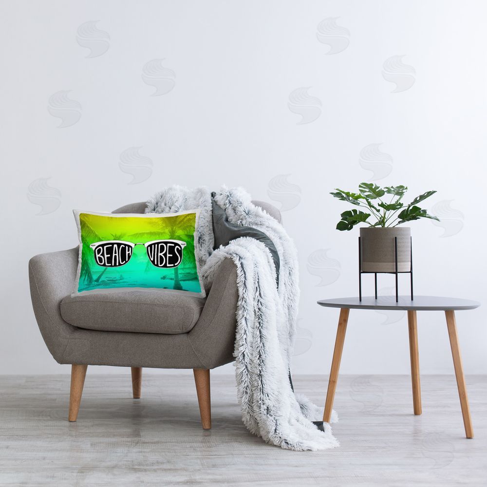 Emily Navas Beach Vibes Sunglasses Printed Plush Polyester Throw Pillow On Chair