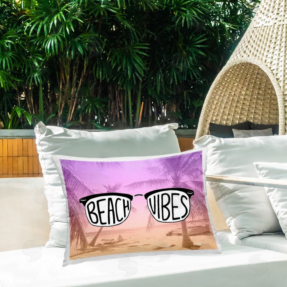 Emily Navas Tropical Beach Vibes Outdoor Quick-Dry Polyester Printed Throw Pillow in Back Yard