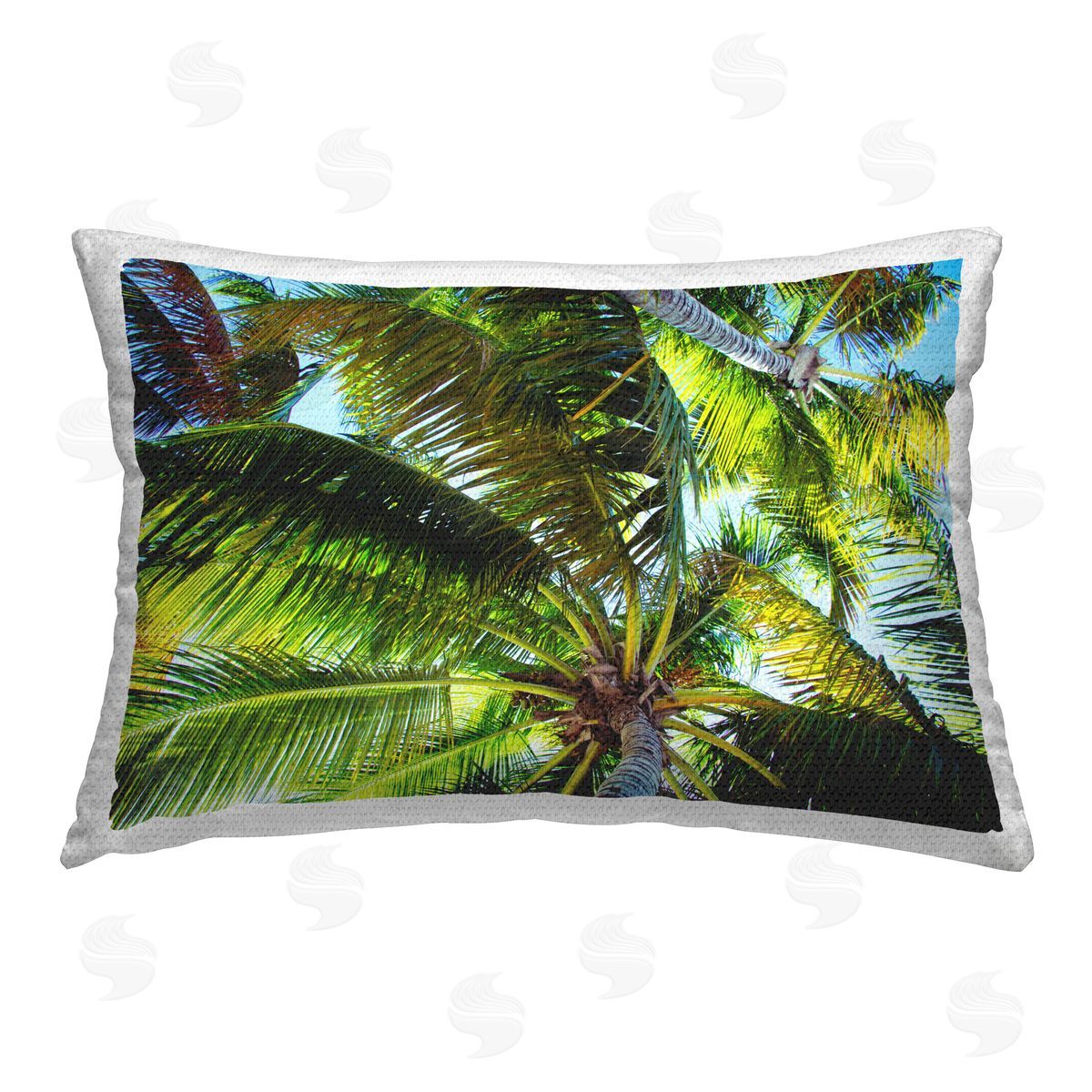 Emily Navas Swaying Palm Leaves Outdoor Quick-Dry Polyester Printed Throw Pillow