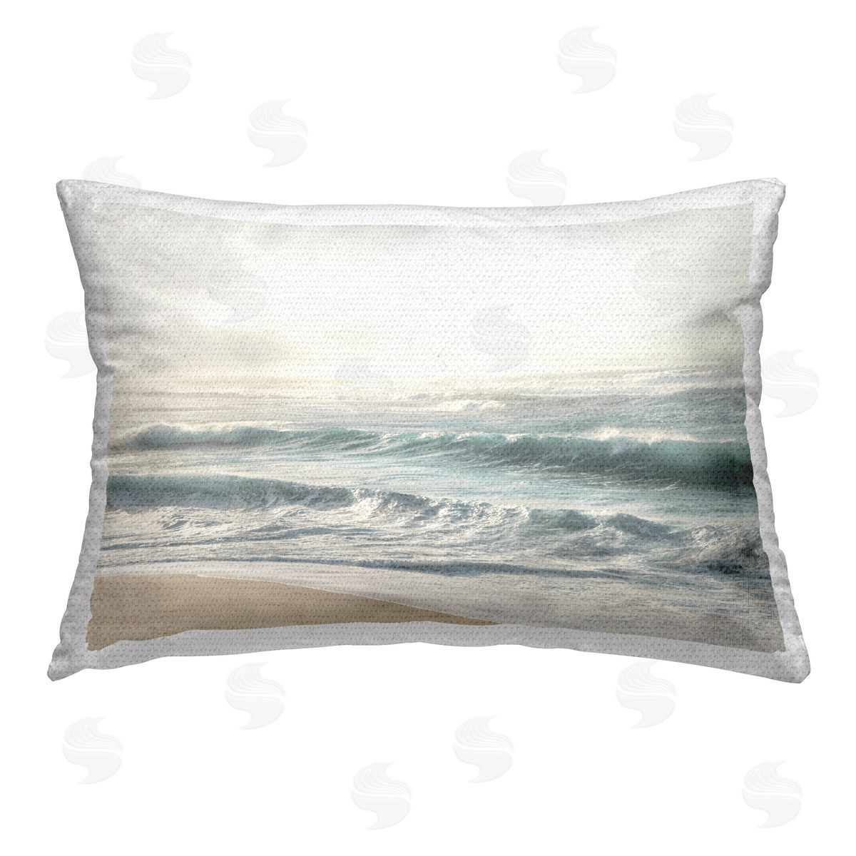 Mike Calascibetta Distant Beach View Outdoor Quick-Dry Polyester Printed Throw Pillow
