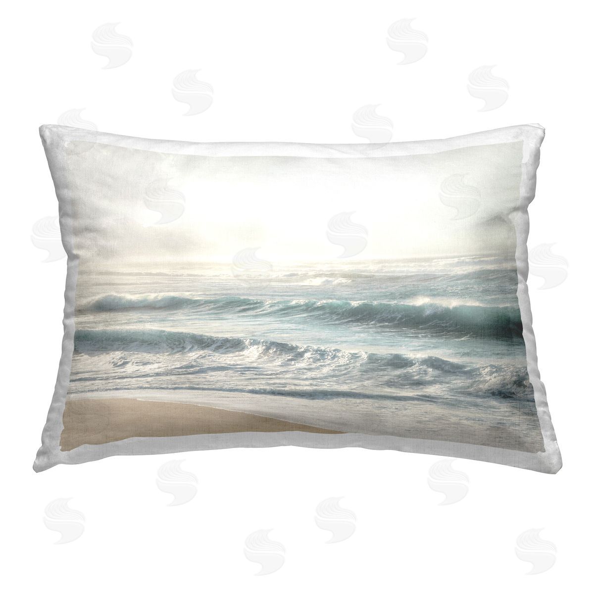 Mike Calascibetta Distant Beach View Printed Plush Polyester Throw Pillow