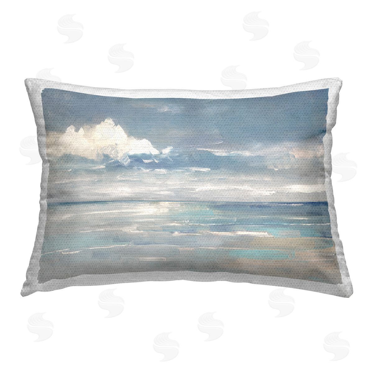 Sally Swatland Beach Clouds Reflection Outdoor Quick-Dry Polyester Printed Throw Pillow
