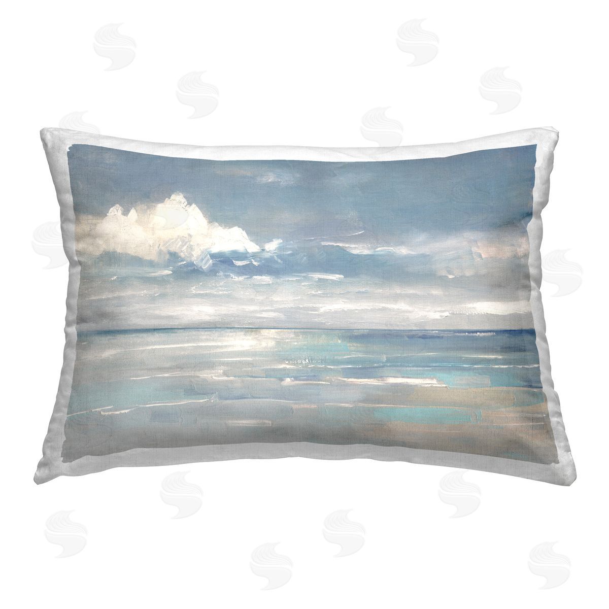 Sally Swatland Beach Clouds Reflection Printed Plush Polyester Throw Pillow