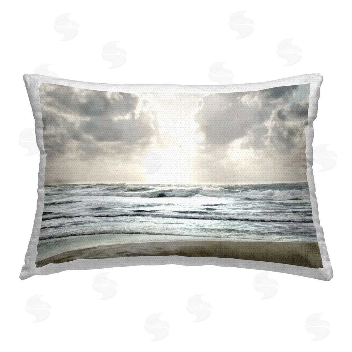 Mike Calascibetta Cloudy Sunlight Beach Outdoor Quick-Dry Polyester Printed Throw Pillow