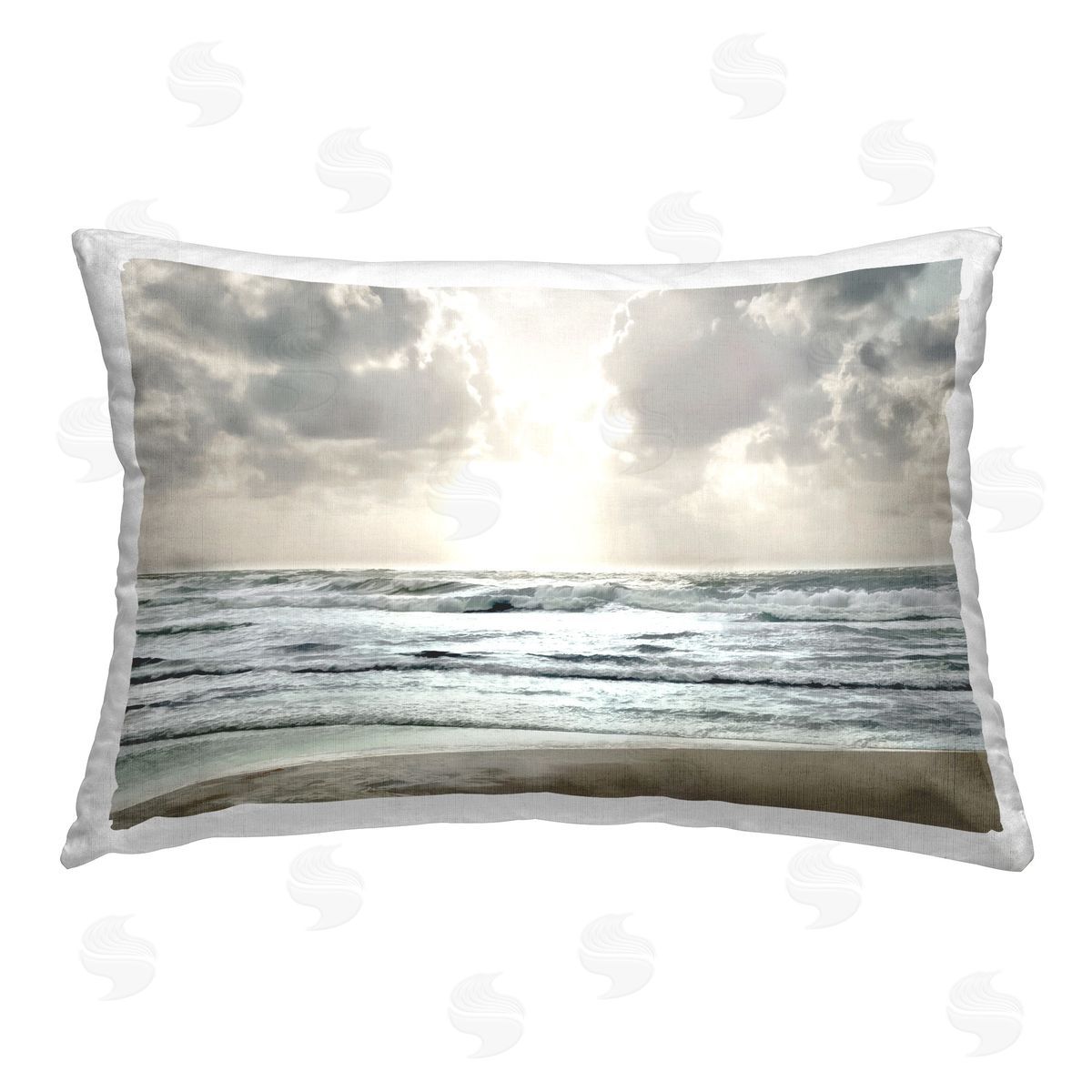 Mike Calascibetta Cloudy Sunlight Beach Printed Plush Polyester Throw Pillow