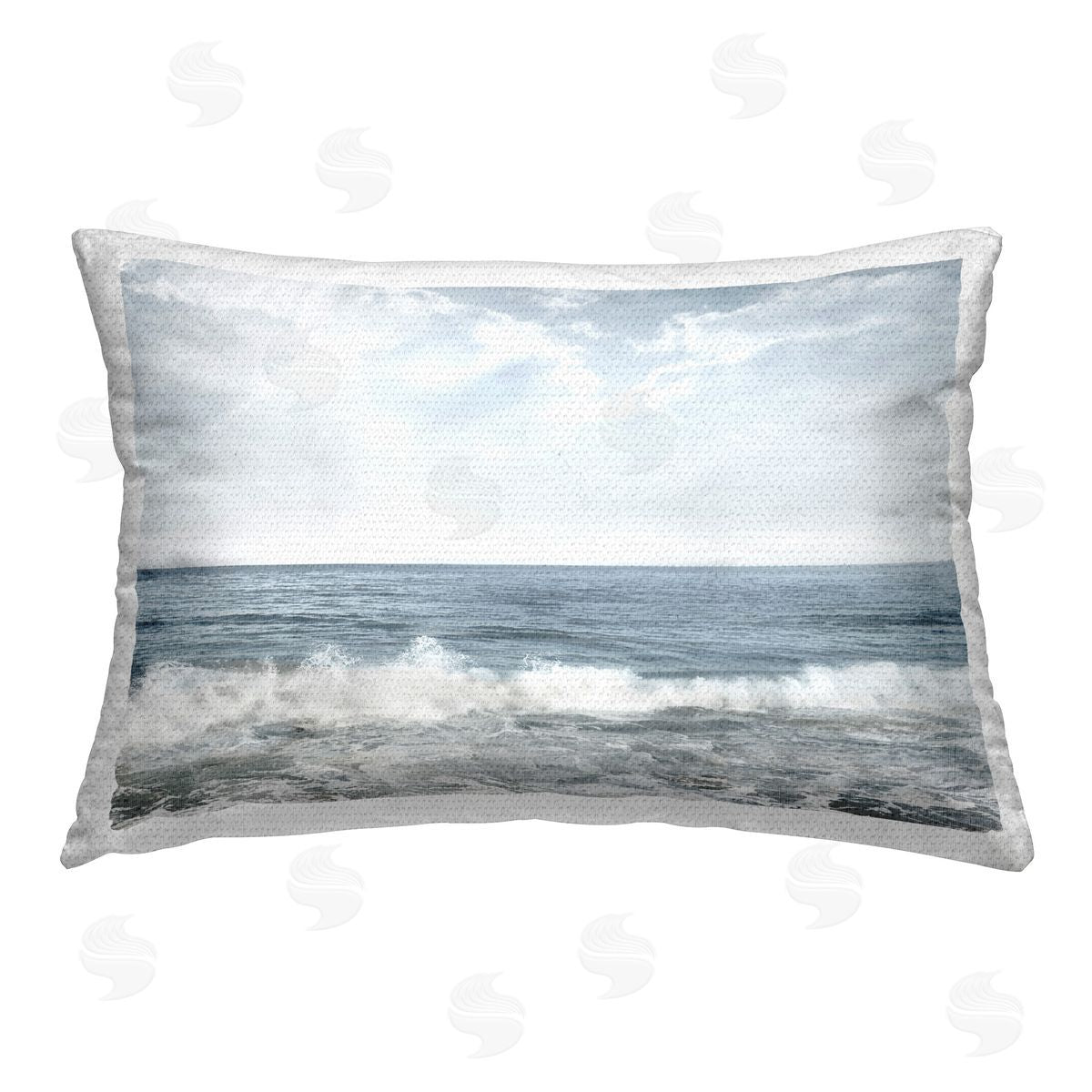 Mike Calascibetta Splashing Waves Beach Outdoor Quick-Dry Polyester Printed Throw Pillow