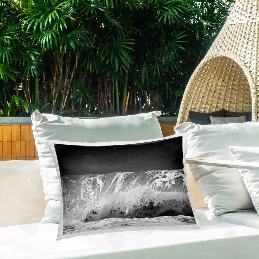 Nathan Larson Rolling Waves Night Sky Outdoor Quick-Dry Polyester Printed Throw Pillow in Back Yard