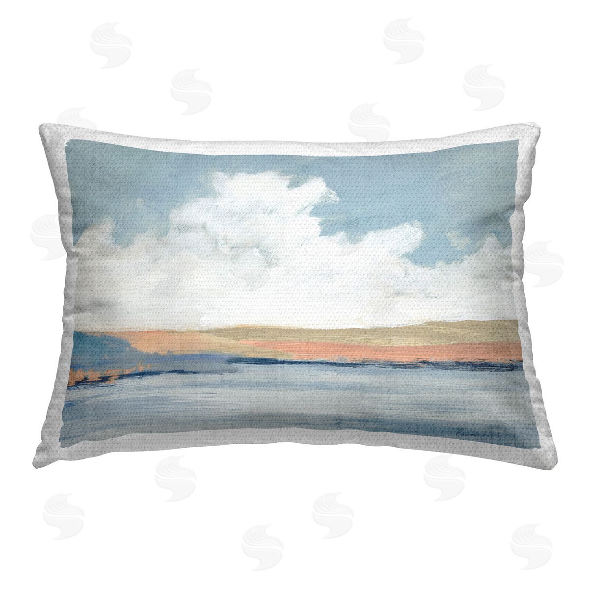 Pamela Munger Pastel River Landscape Outdoor Quick-Dry Polyester Printed Throw Pillow