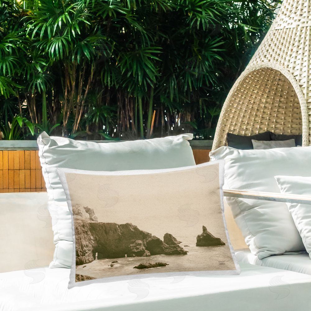 Nathan Larson Passing Through Cove Outdoor Quick-Dry Polyester Printed Throw Pillow in Back Yard