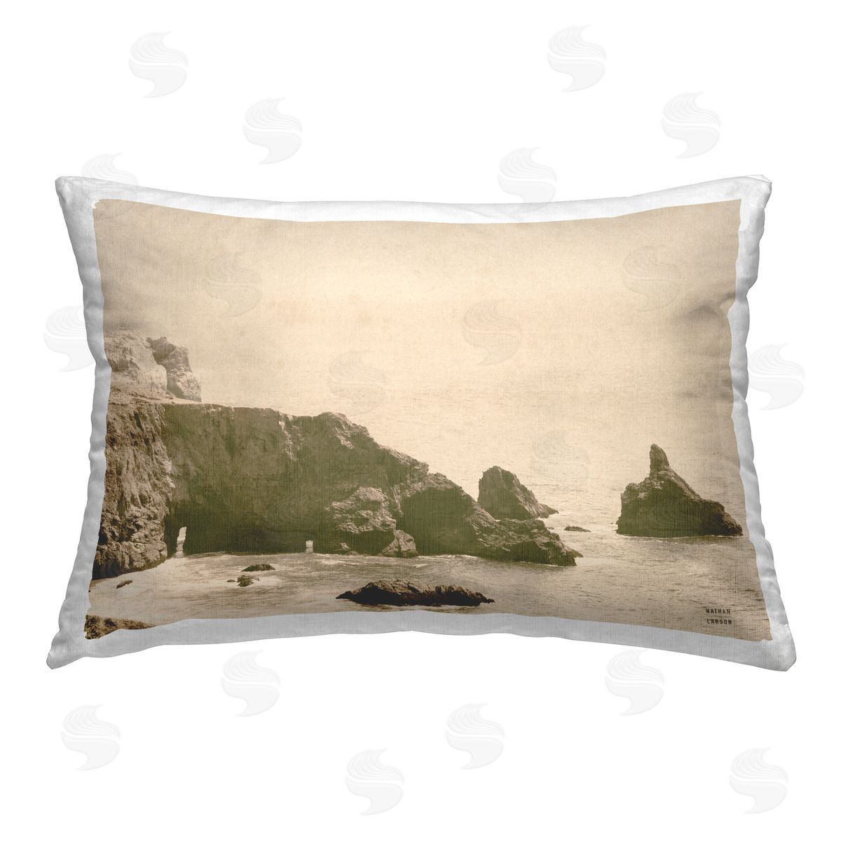 Nathan Larson Passing Through Cove Printed Plush Polyester Throw Pillow