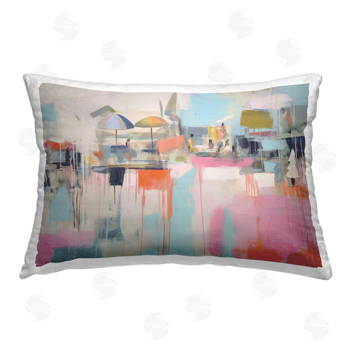 Irena Orlov Paint Drip Bistro Printed Plush Polyester Throw Pillow
