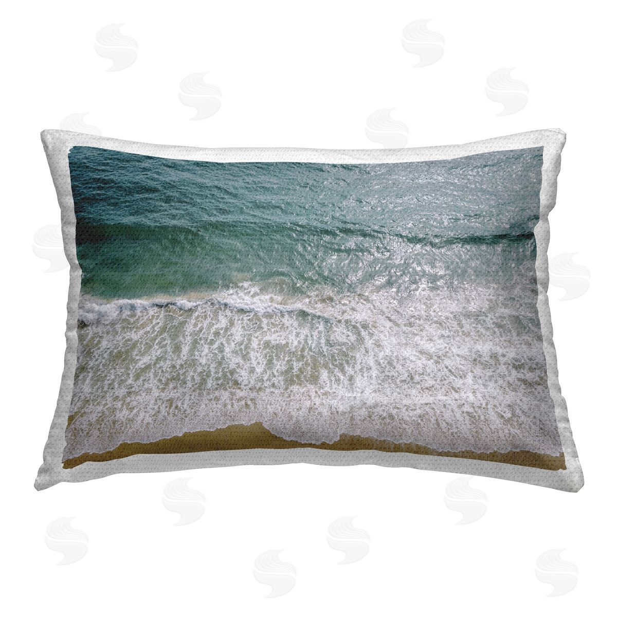 Justine Milton Coastal Sea Waves Outdoor Quick-Dry Polyester Printed Throw Pillow