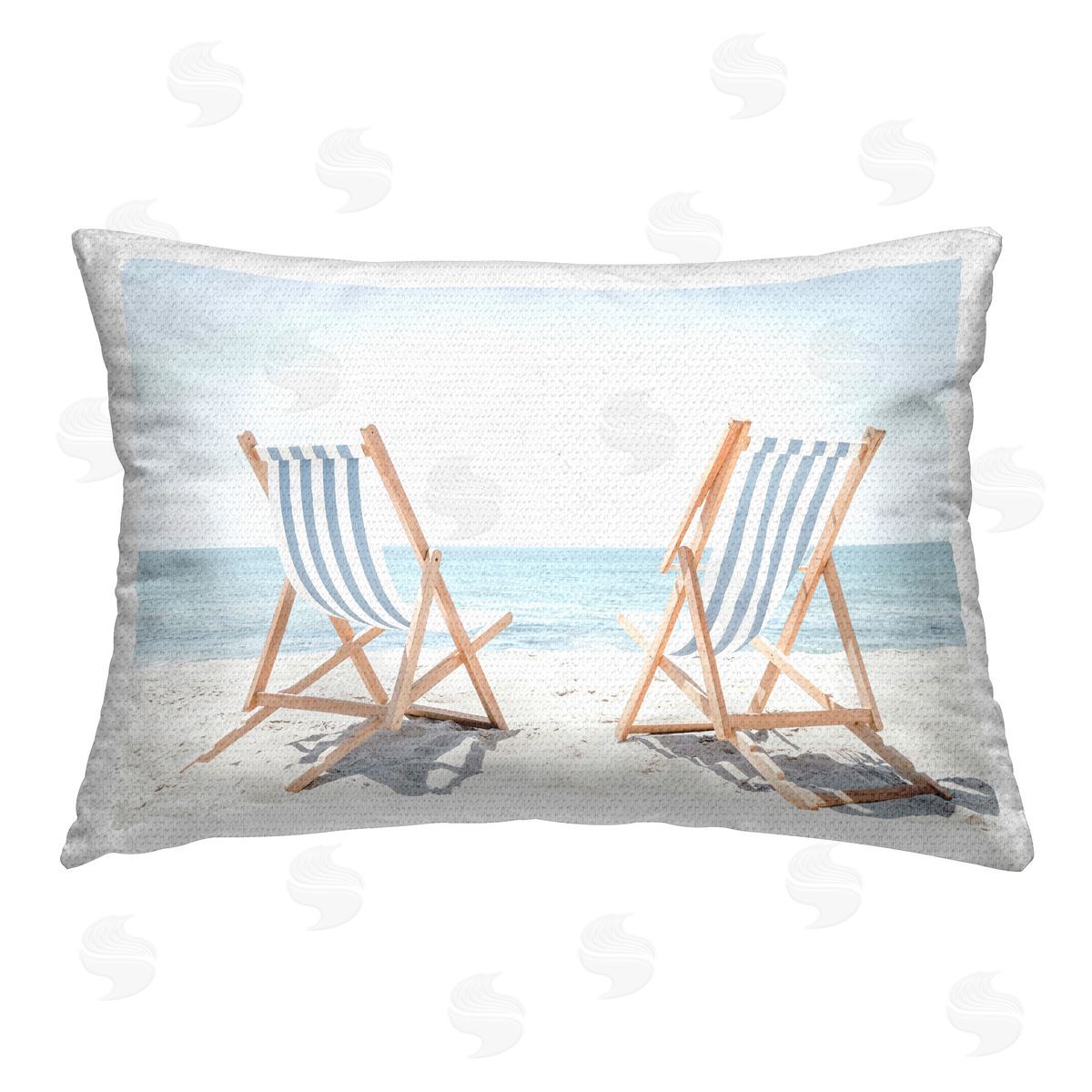 Elena Chukhlebova Striped Beach Chairs Outdoor Quick-Dry Polyester Printed Throw Pillow