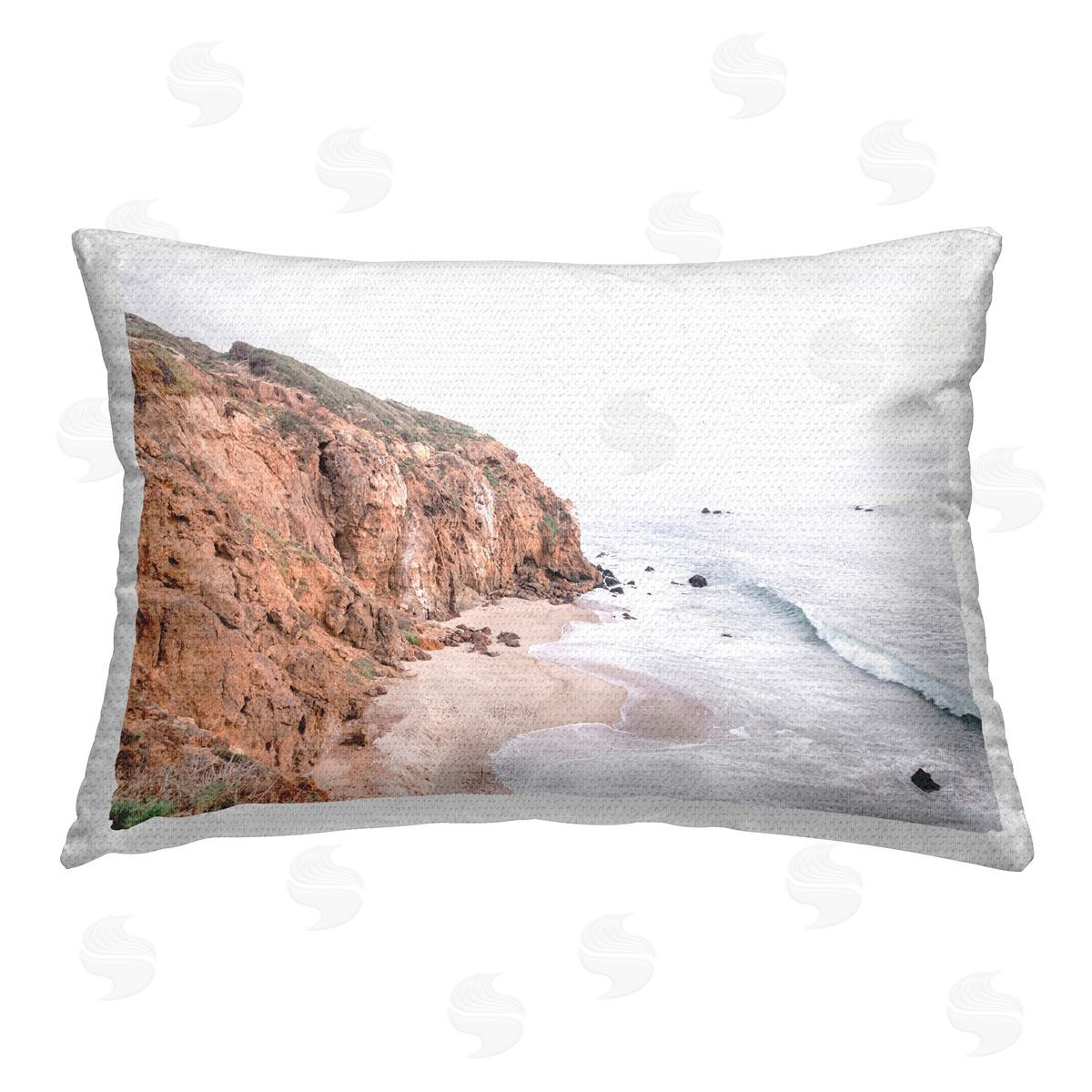 Elena Chukhlebova Rocky Cove Cliff Outdoor Quick-Dry Polyester Printed Throw Pillow