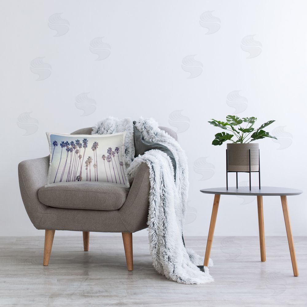 Elena Chukhlebova Looming Tropical Palms Printed Plush Polyester Throw Pillow On Chair