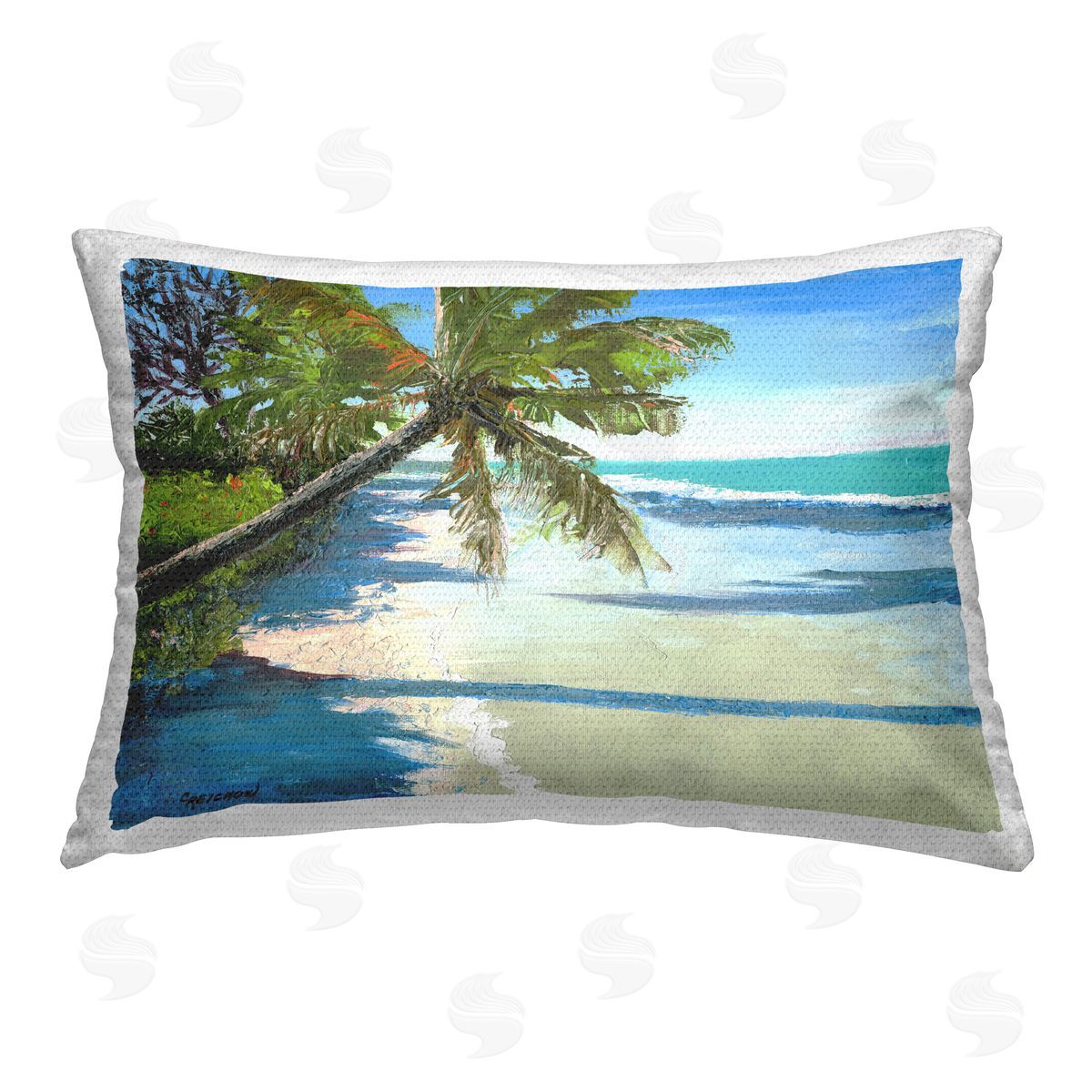 Christine Reichow Beach Shadows Landscape Outdoor Quick-Dry Polyester Printed Throw Pillow