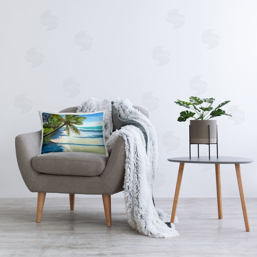 Christine Reichow Beach Shadows Landscape Printed Plush Polyester Throw Pillow On Chair