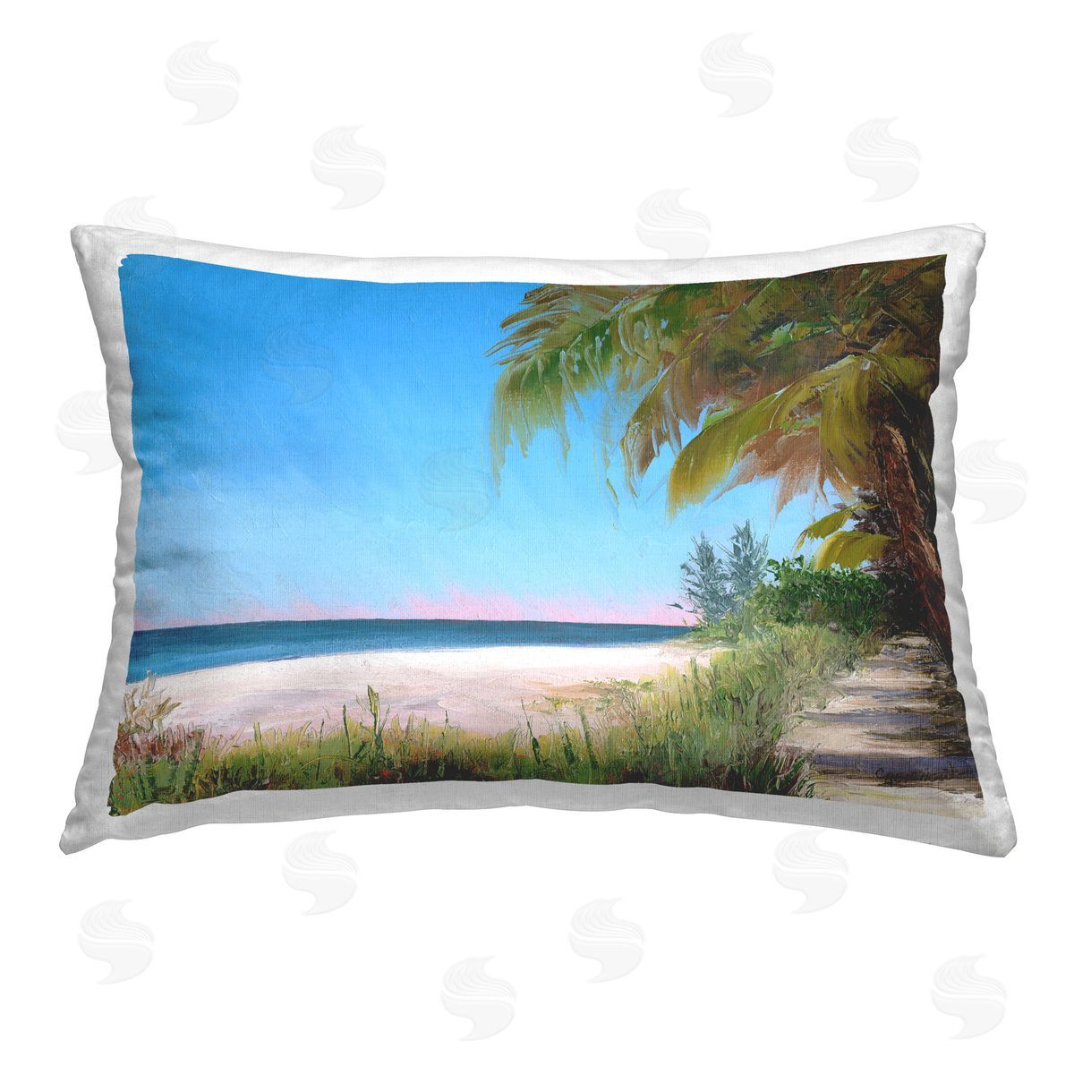 Christine Reichow Tropical Shady Path Printed Plush Polyester Throw Pillow