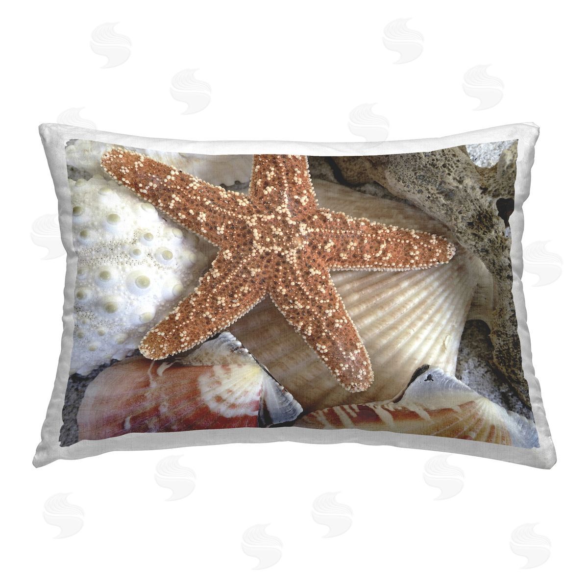 Graffitee Studios Starfish & Shell Stack Printed Plush Polyester Throw Pillow