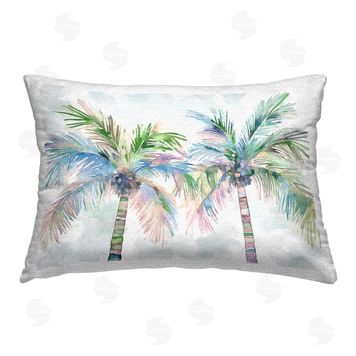 Ziwei Li Soft Palm Tree Pair Outdoor Quick-Dry Polyester Printed Throw Pillow