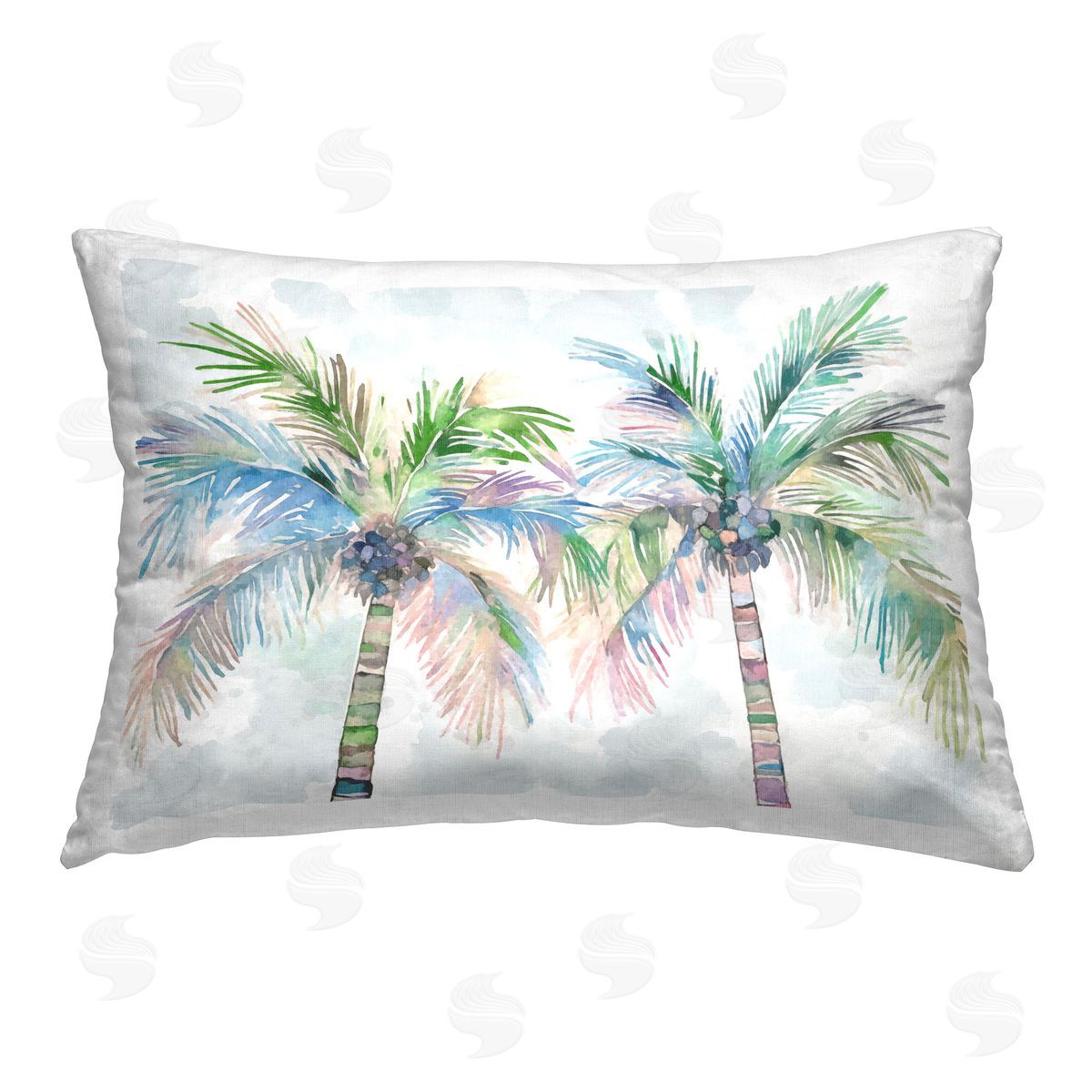 Ziwei Li Soft Palm Tree Pair Printed Plush Polyester Throw Pillow