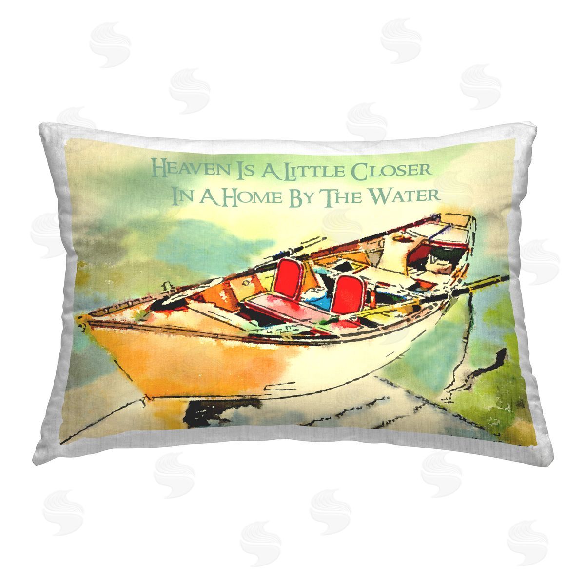 Jill Meyer Closer to Heaven Boat Printed Plush Polyester Throw Pillow