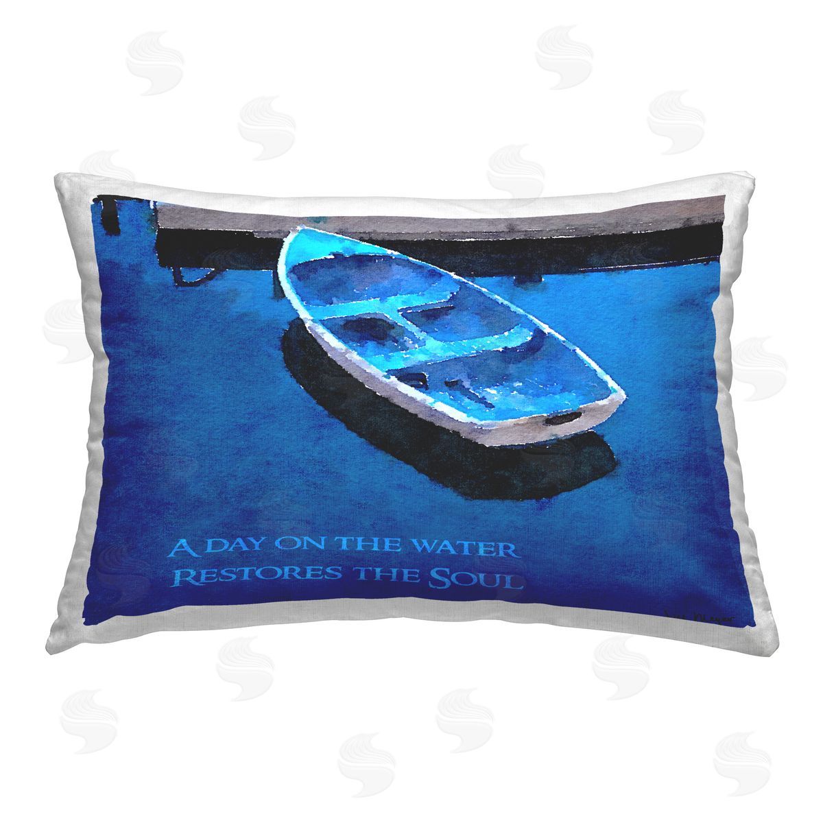 Jill Meyer Restores The Soul Boat Printed Plush Polyester Throw Pillow