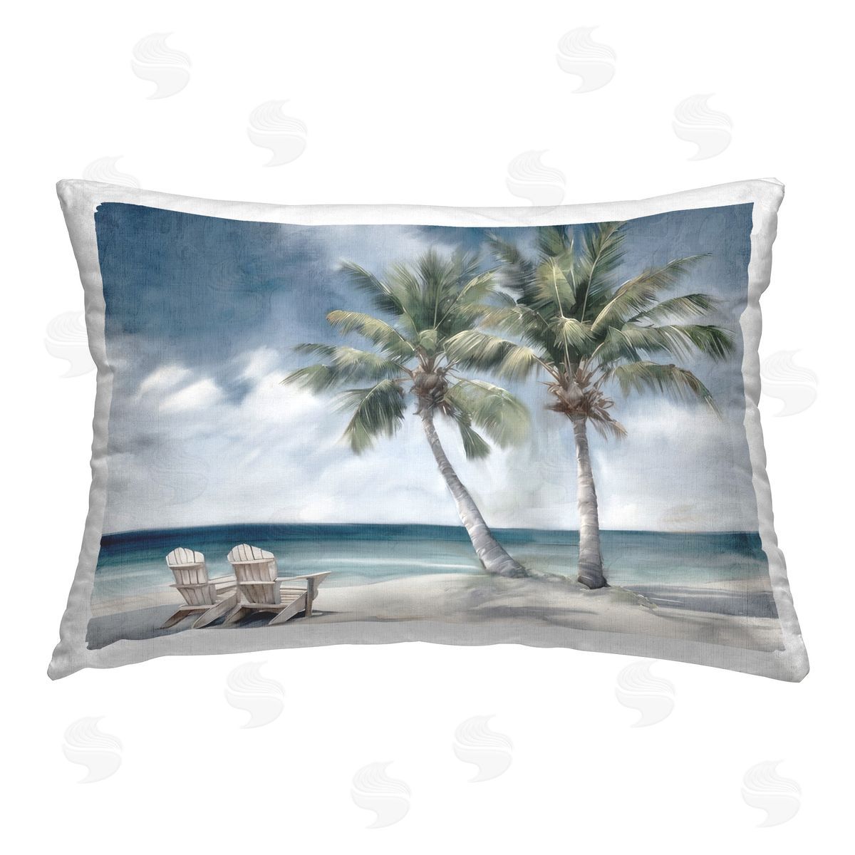 Kim Allen Peaceful Tropical Landscape Printed Plush Polyester Throw Pillow