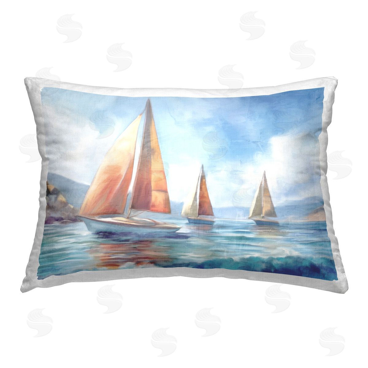 Kim Allen Three Boats Drifting Printed Plush Polyester Throw Pillow