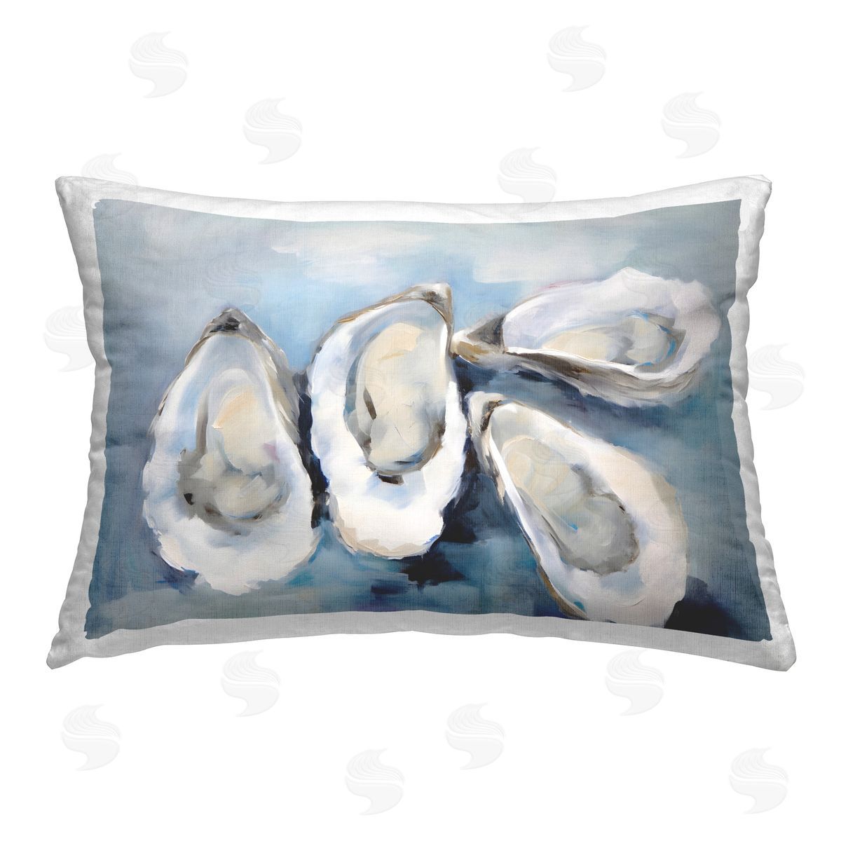 Petal Prints Design Four Oysters Impression Printed Plush Polyester Throw Pillow