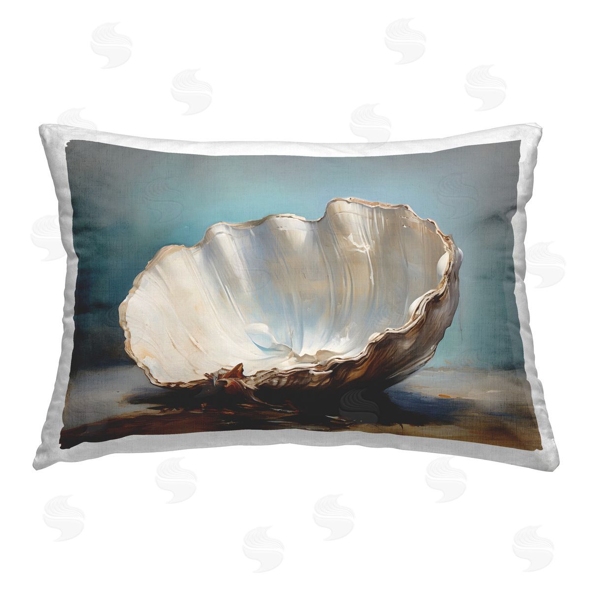 Petal Prints Design Neutral Shell Still Life Printed Plush Polyester Throw Pillow