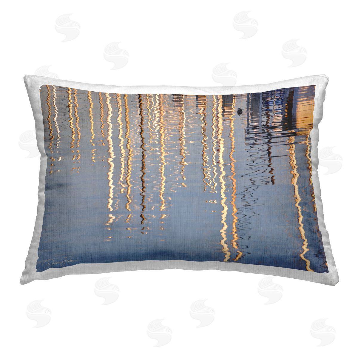 Dennis Frates Beach Post Reflections Printed Plush Polyester Throw Pillow