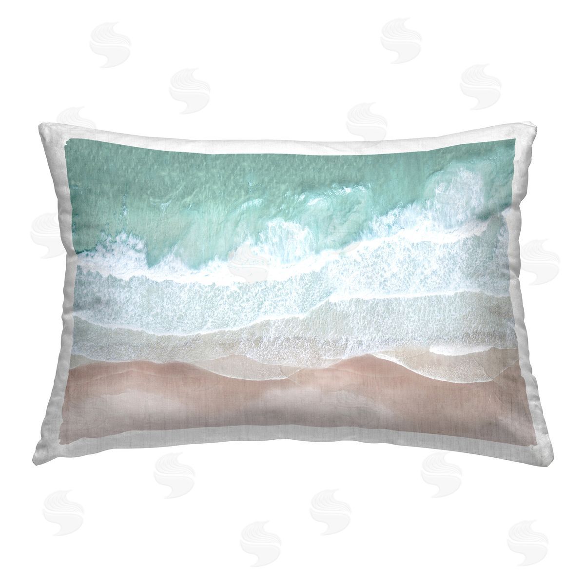 Sisi and Seb Aerial Sea View Printed Plush Polyester Throw Pillow