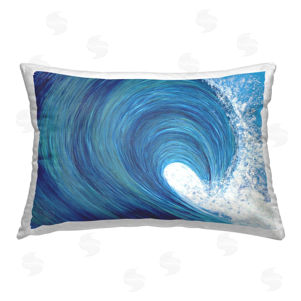 Megan Morris Swirling Ocean Wave Printed Plush Polyester Throw Pillow